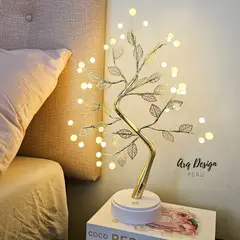 GENERICO - Lámpara Mesa Hojas y Perlas