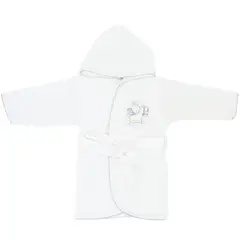 GENERICO - Salida de baño bebé - Conejo y caballo - Blanco - Celeste