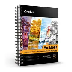 OHUHU - Mix media pad ( 25 x 19 cm, 62 hojas)