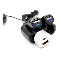 OEM - Cargador USB Cigarrera Doble Divisor 12-24V 48A 2x Cigarrera  2x USB