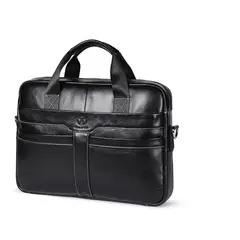 GENERICO - Maletin de Cuero Bullcaptain Negro Hombres