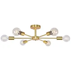 HOME NEAT - Lámpara de Techo Moderno con 6 luces E27 oro