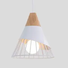HOME NEAT - Lámpara de colgante nórdica metal luz de techo e27 ø25cm blanco