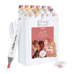 OHUHU - Kaala - Set de 24 marcadores de alcohol - Tonos piel