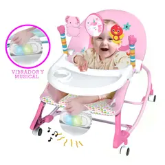 IDEAL - Silla Mecedora Musical y Vibrador Zaboo Rosado