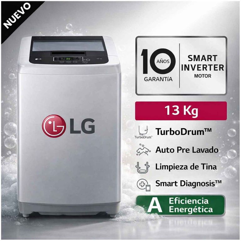 Lavadora 13kg Smart Motion Inverter Carga Superior WT13DPBK