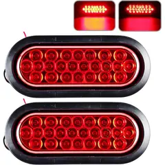 GENERICO - Faro Posterior Led-24 Largo Ovalado Rojo