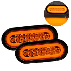 GENERICO - Faro Posterior Led-14 Largo Ovalado Borden Neón Ámbar