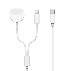 WIWU - M10 2 en 1 Smart Watch Charger inalámbrico - Blanco