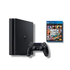 SONY - Consola playstation 4 Slim 500GB NEGRO+juego GTAV Reacondicionada