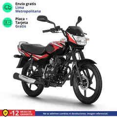 BAJAJ - MOTO PARA DELIVERY CT 125 - NEGRO/ROJO.