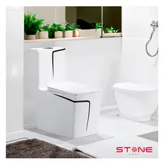 STONE - INODORO ONE PIECE MINIMALISTA HANK CUADRADO BLANCONEGRO