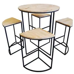 NACION MUEBLES - Juego De Mesa Industrial Ibiza