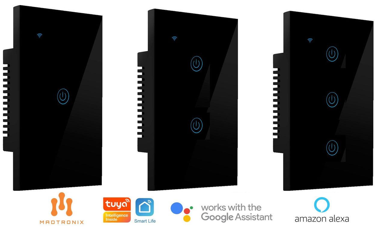 Interruptor Inteligente de Luz Sin Neutro Google y Alexa Pack x 3