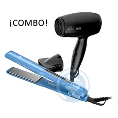 GAMA - Combo Alisadora Starlight 3D y Secador Helios Mango pegable