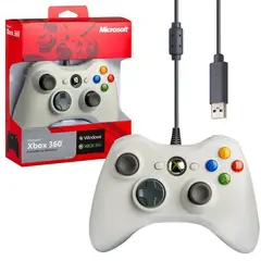 Mando para Xbox 360 con cable, alta calidad Blanco.