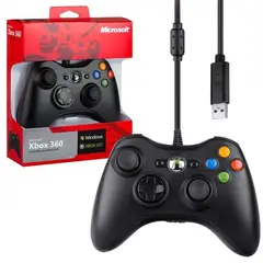 Mando para Xbox 360 con cable, alta calidad Negro.