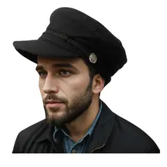 KAST PE - Gorra Boina Hombre Modelo Militar Inglesa - Negro