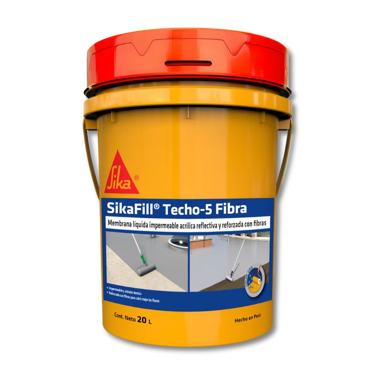 Impermeabilizante para techo Sikafill Techo-5 Fibra Gris 20L