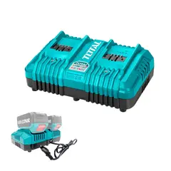 TOTAL TOOLS - CARGADOR DOBLE 4AH TOTAL PARA BATERÍAS MULTIHERRAMIENTAS - TCLI2024