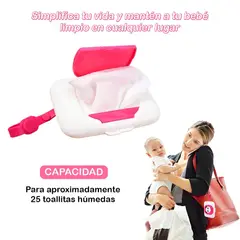 GENERICO - Estuche Plástico Rosado para Almacenar Toallitas Húmedas