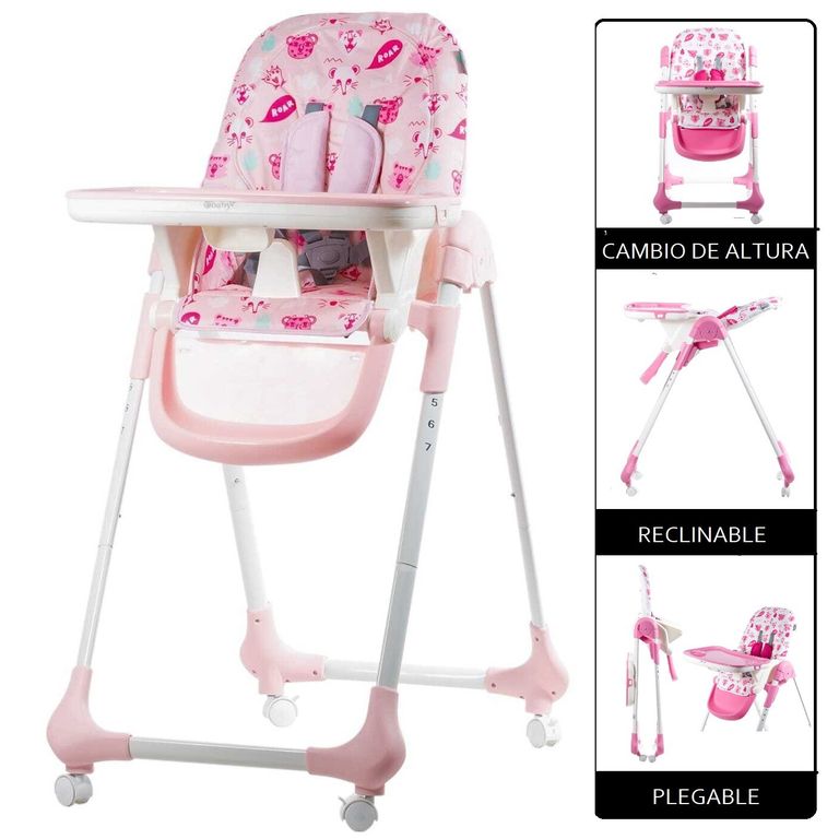 Silla de Comer Romi 629 Rosa Bebé