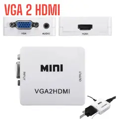 GENERICO - Mini Convertidor Audio y Video VGA2HDMI VGA a HDMI Monitor DVD PC a TV