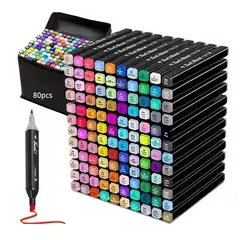 GENERICO - Plumones Artísticos 80 Unid Doble Punta Lettering Mandalas