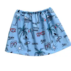 RED CARROT - Falda corta celeste de tafeta Hawaii