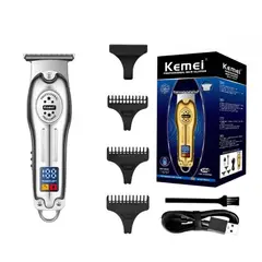 KEMEI - Cortadora de Cabello Trimmer con Guias Recortapelo KM-678
