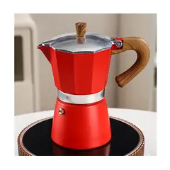 GENERICO - Cafetera moka vintage 6tz rojo