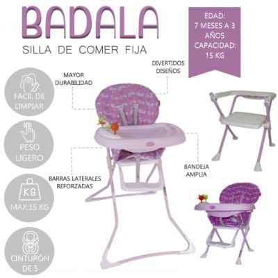 Silla de comer Plegable Badala 628 rosado