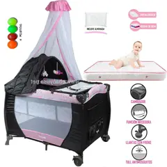 EBABY - Cuna Corral Mecedora SALLY 716 + Colchón 4.5"