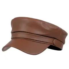 KAST PE - Gorra Boina Militar Inglesa Mujer - Camel Cuerina