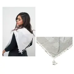 INDIAN - Bufanda cuadrara blanco_.