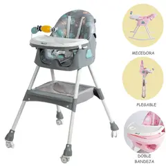 EBABY - Silla de Comer Dali con Respaldar y arco de Juego Gris