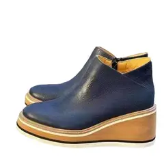 XHCY - Zapatos De Cuero Con Plataforma Cremallera