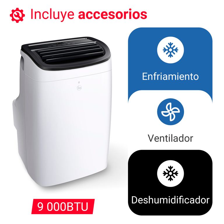 AIRE ACONDICIONADO PORTÁTIL 9K BTU - 4 en 1