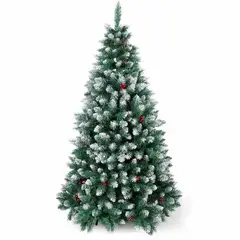 GENERICO - ARBOL sipres Con FRUTO ROJO Y ramas BLANCA 180MM