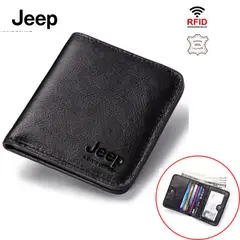 JEEP - Billetera de cuero vacuno BP860 con monedero diseño delgado
