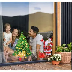 GENERICO - PEGATINA NAVIDEÑA PAPA NOEL Y ARBOL - DECORA TUS VENTANAS