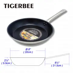 TIGERBEE - Sartén de Acero Inoxidable Antiadherente con Base Triple Capa
