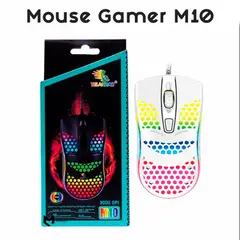 GENERICO - Mouse USB RGB M10 Gaming de 1600 DPI Color Blanco