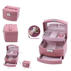 GENERICO - Organizador de joyas 3 niveles con llave