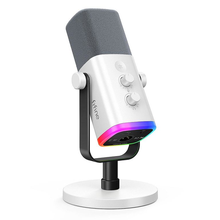 - Micrófono Ampligame AM8 RGB USBXLR Dynamic - Blanco
