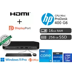 HP - ProDesk Mini 400 G6 i5 10ma 16GB RAM 256GB SSD Reacondicionada 1 Año de garantía HDMI DP