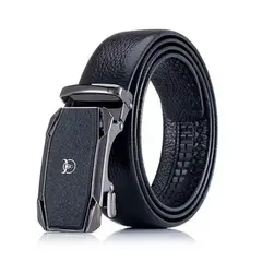 BULLCAPTAIN - Cinturon Correa de Cuero Negro PC