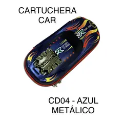 GENERICO - CARTUCHERA DE NIÑO CAR 3D AZUL METALICO