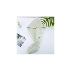 GENERICO - SET DE 2 TOALLAS PARA CABELLO MICROFIBRA VERDE