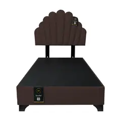 BARAKA HOME - Dormitorio Afrodita + Cabecera patas ajustables 1.5 plz - Chocolate